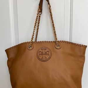 Tory Burch tan leather chain shoulder bag
